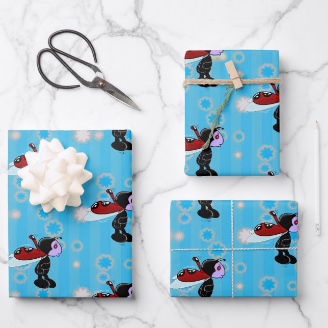 Mizz Ladybug Geschenkpapier Set (Vorderseite)