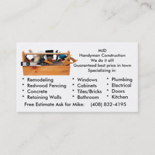 MJD Bild 2, MJDHandyman ConstructionWe tun es… Visitenkarte