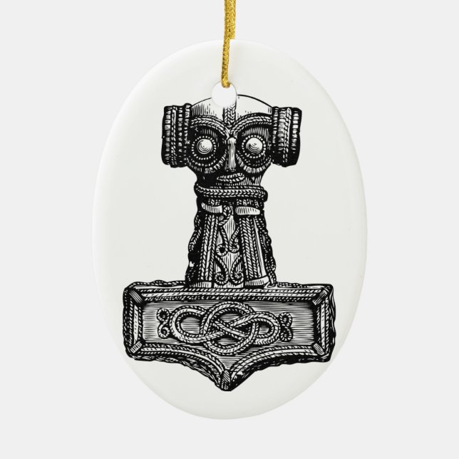 Mjolnir: Der Hammer des Thors Keramik Ornament (Vorne)