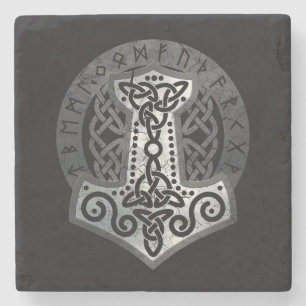 Mjolnir - der Hammer von Thor Steinuntersetzer