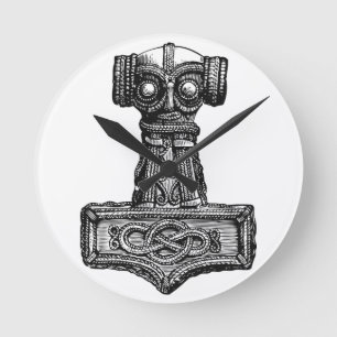 Mjolnir: Thor’s Hammer Runde Wanduhr