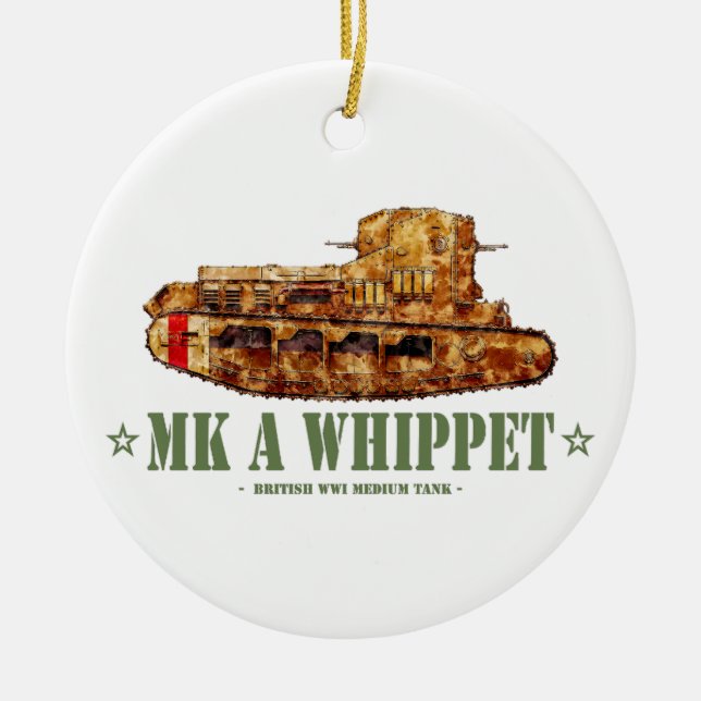 MK a Whippet World War One British Medium Tank WWI Keramik Ornament (Vorne)
