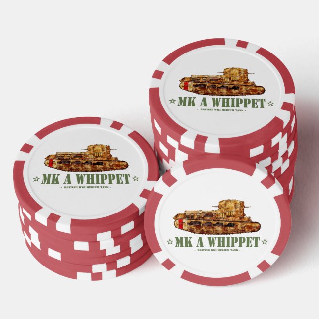 MK a Whippet World War One British Medium Tank WWI Pokerchips (Stapel)