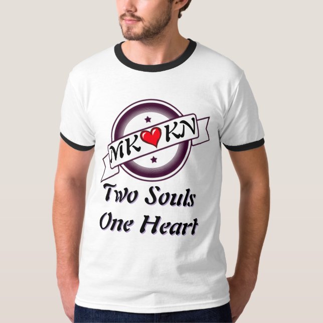MK ♥ KN Deux Âmes Un T-Shirt Coeur Ringer - Freef (Devant)