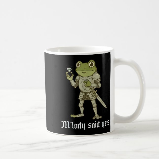 M'lady Said Yes Funny Frog Couple Matching  Kaffeetasse (Rechts)