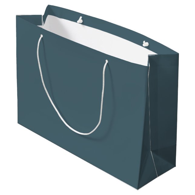 Mled Elegance - Große Schieferblau-Geschenktasche Geschenktüte (Rückseite Schrägansicht)