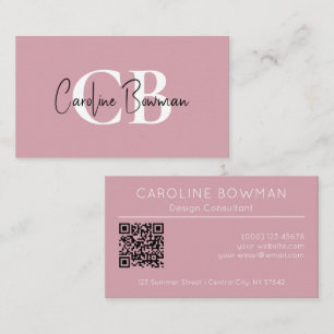 Mled Elegance Misty Rose QR Code Business Card Visitenkarte