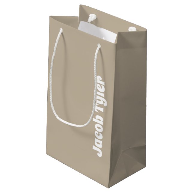 Mled Elegance - Small Calm Stone Name Gift Bag Kleine Geschenktüte (Rückseite Schrägansicht)