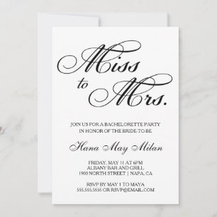 Mlle à Mme Bachelorette Invitation