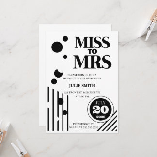 Mlle à Mme Bridal Shower Invitation