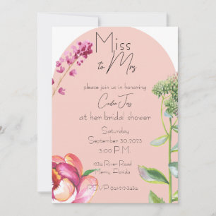 Mlle à Mme Fête des mariées Invitation
