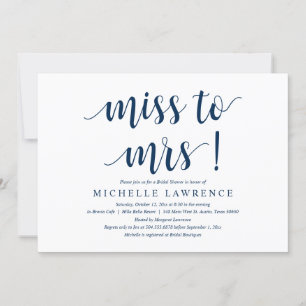 Mlle à Mme, Invitation de douche nuptiale moderne