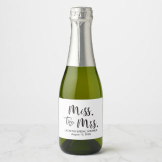 Mlle À Mme Mini Étiquette de bouteille de vin mous