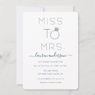 Mlle à Mme Modern Bridal douche Invitation