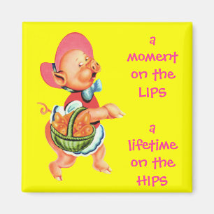 Mlle Piggy Fridge Magnet de hippie