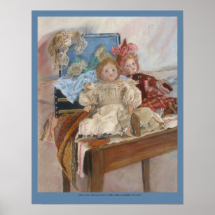 "Mlle. Pinchon's Dolls" antike französische Puppen Poster
