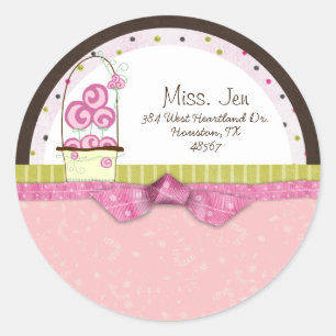 Mlle. Stickers Étiquette de messagerie Jen Basket