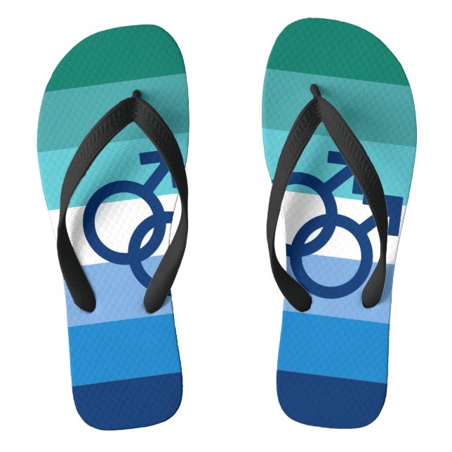 MLM Gay Male Pride Flag Flip Flops (Fußbett)
