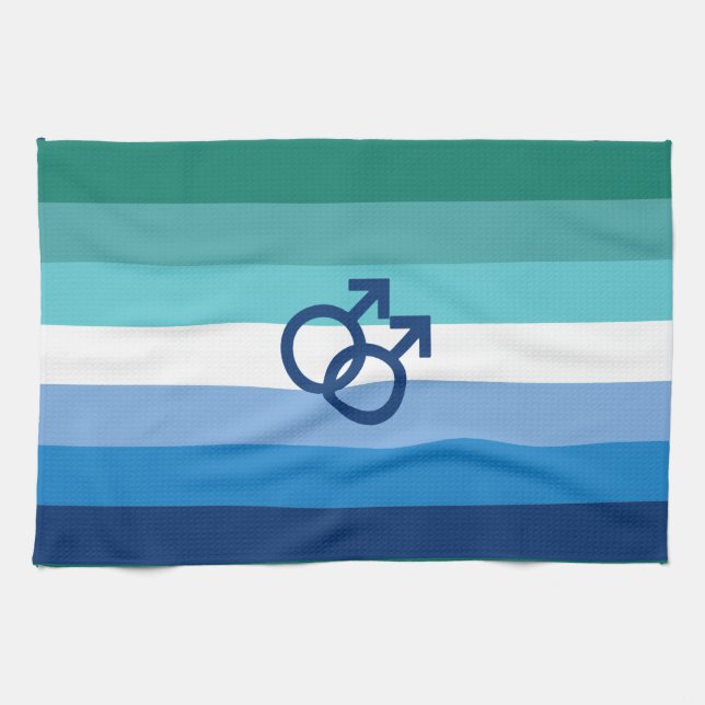 MLM Gay Male Pride Flag Geschirrtuch (Horizontal)
