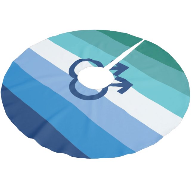 MLM Gay Male Pride Flag Polyester Weihnachtsbaumdecke (Schrägansicht)