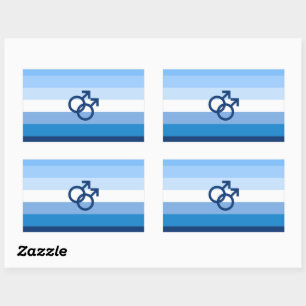 MLM Gay Male Pride Flag Rechteckiger Aufkleber