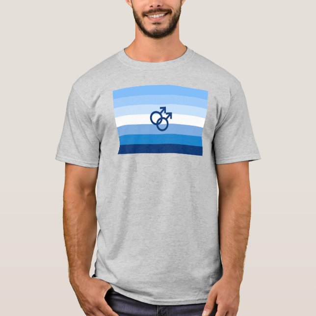 MLM Gay Male Pride Flag T-Shirt (Vorderseite)