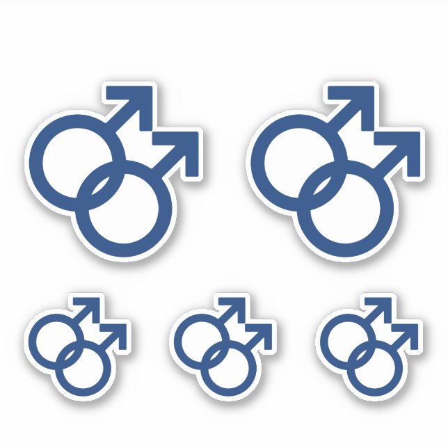 MLM Gay Men Gender Symbol Aufkleber (Vorderseite)