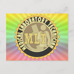 MLT ABZEICHEN MEDICAL LABORATORY TECHNICIAN POSTKARTE