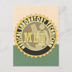 MLT ABZEICHEN MEDICAL LABORATORY TECHNICIAN POSTKARTE