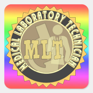 MLT ABZEICHEN MEDICAL LABORATORY TECHNICIAN QUADRATISCHER AUFKLEBER
