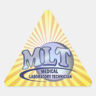 MLT FunBlue LOGO - MEDICAL LABORY TECHNICIAN Dreieckiger Aufkleber