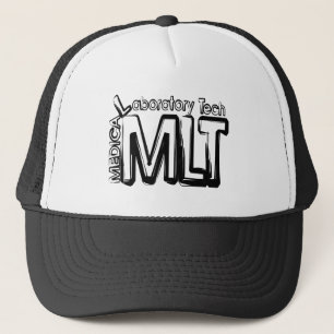 MLT GRUNGE TEXT MEDICAL LABORATORY TECHNICIAN TRUCKERKAPPE