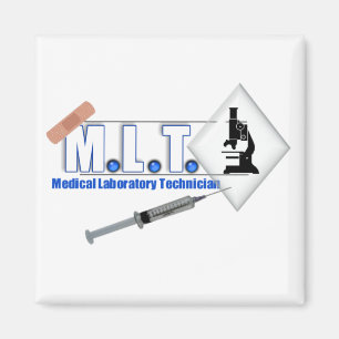 MLT LOGO mit MIKROSKOP - MEDIZINISCHES Magnet