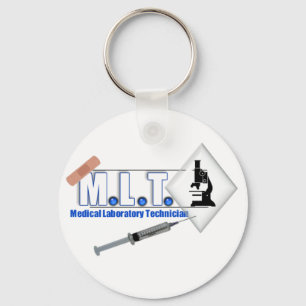 MLT LOGO mit MIKROSKOP - MEDIZINISCHES Schlüsselanhänger