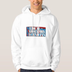 MLT MEDICAL LABORATORY TECHNICIAN RED BLAUE TECHNO HOODIE