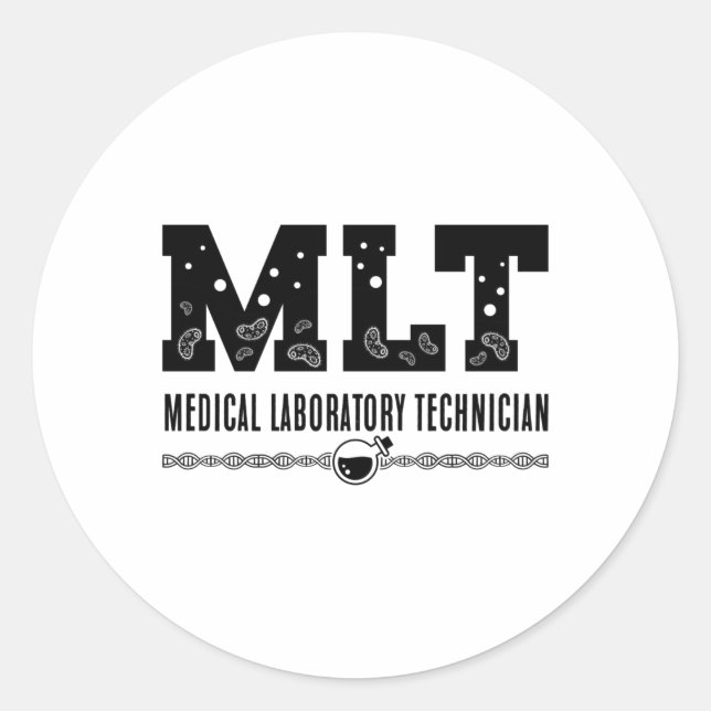 MLT Medical Laboratory Technician Science Lab Tech Runder Aufkleber (Vorderseite)