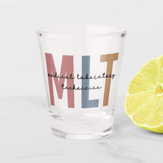 MLT Medizinischer Labortechniker Medizinischer Lab Schnapsglas (Vorderseite)