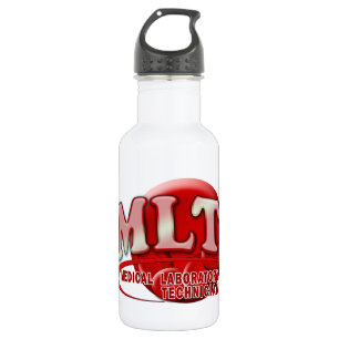 MLT RBC MEDICAL LABORATORY TECH BLOOD CELLS LOGO EDELSTAHLFLASCHE