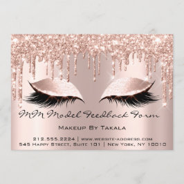 MM Model Feedback Form Makeup Rose Einladung