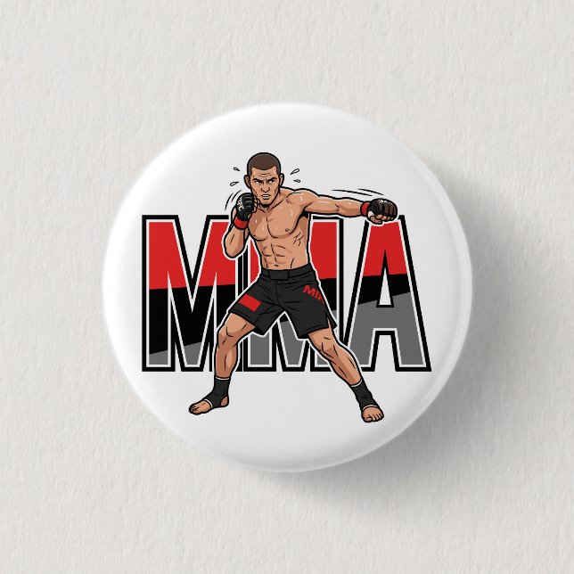 MMA Mixed Martial Arts Fighter Button Pin (Vorderseite)