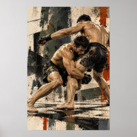 MMA Takedown Action Mixed Martial Arts Fight Wand
