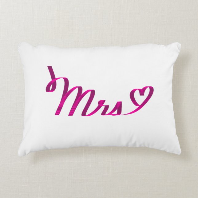 "Mme <3" en Coussin d'accentuation du ruban rose f (Devant)