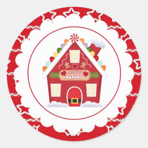 Mme Claus Boulangerie de Noël Vacances autocollant
