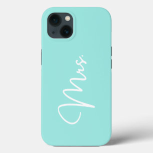 "Mme", coque iphone turquoise