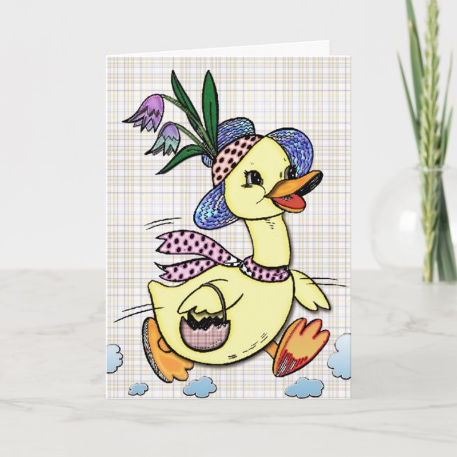 Mme Duck et sa carte de dessin Casquette de Pâques (Devant)