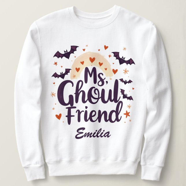Mme Ghoulfriend Nom personnalisé Sweatshirt d'Hall (Design devant)