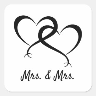Mme & Mme Lesbian Pride Autocollants carrés
