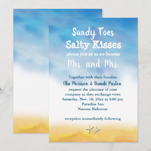 Mme & Mme Sandy Toes Wedding Invitation - ciel & s