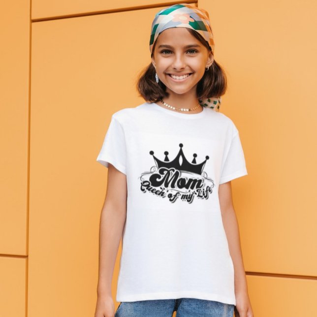 MME Reine de ma vie Filles T-shirt blanc (Créateur téléchargé)