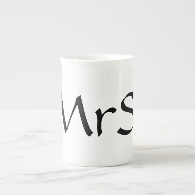 Mme tasse de café de porcelaine tendre (Devant)